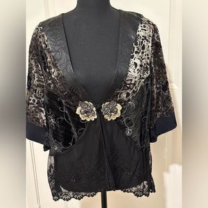 Carina black print jacket for women